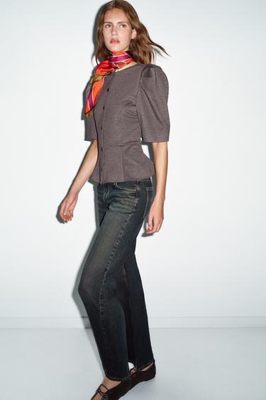 PUFF SLEEVE TOP - brown vigore by Zara - Image 3