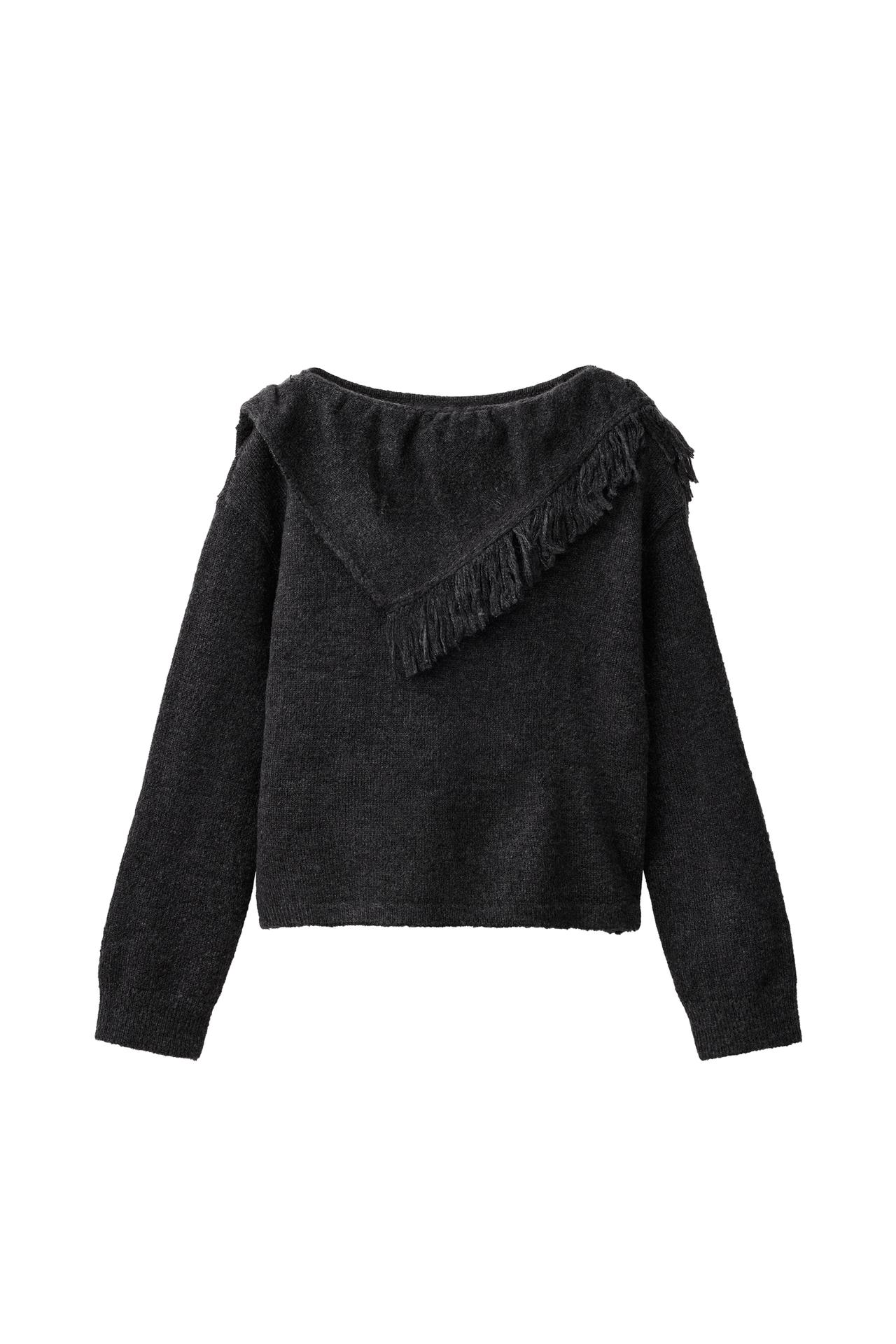 FRINGED BANDANA KNIT JUMPER