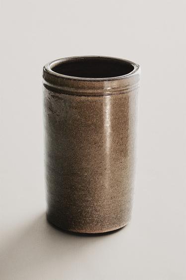LOW CYLINDRICAL VASE - Brown by Zara - Image 4