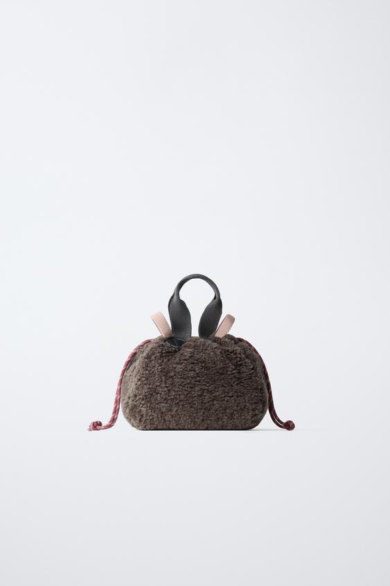 SAC EFFET FOURRURE PIÈCES - Gris de Zara - Image 4