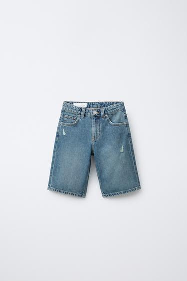 برمودا DENIM WIDE FIT - أزرق / أخضر الخاص بـ Zara - صورة 0