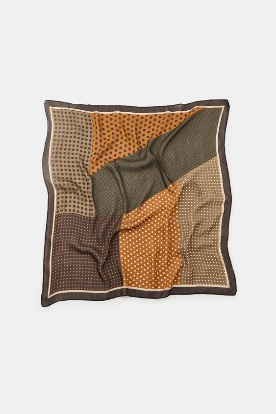 DOT PRINT SCARF - Brown by Zara - Image 0