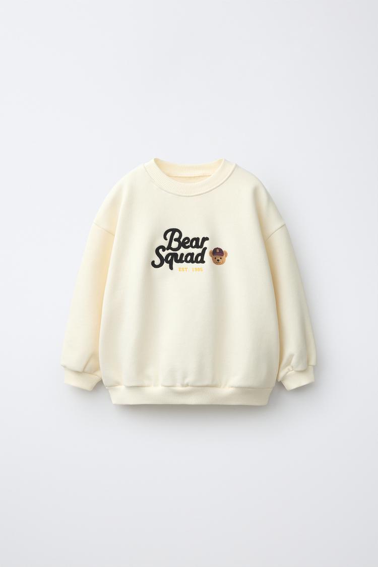 SUDADERA BORDADO TEXTO OSO