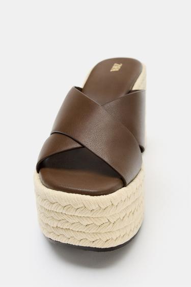 CRISS-CROSS PLATFORM WEDGES - Brown by Zara - Image 4