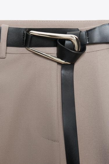 STRAIGHT-LEG DARTED TROUSERS WITH BELT -  by Zara - Image 7