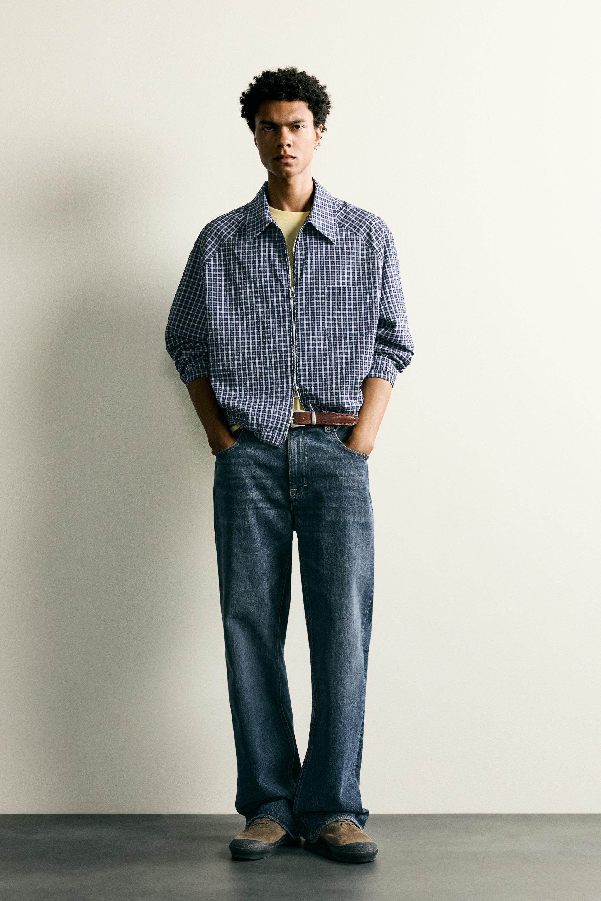 TEXTURED PLAID OVERSHIRT