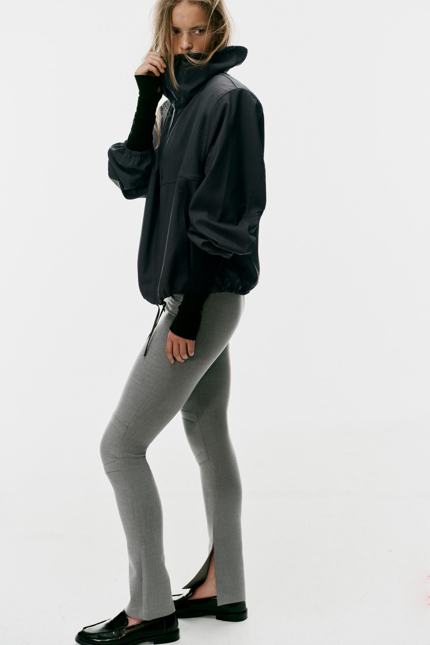Женские леггинсы Zara Knee-Quilted, цвет: Серый меланжевый — фото 4