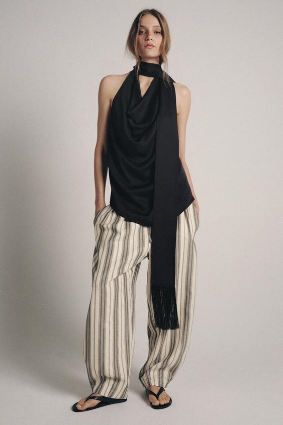 FRINGE SCARF HALTER TOP ZW COLLECTION from Zara - $79.90