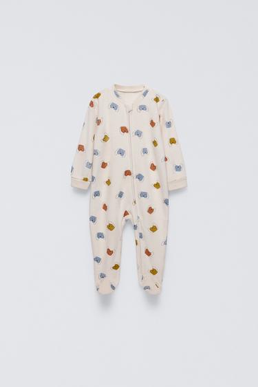 0-24 MESES/ PIJAMA ENTERO VELOUR PERRITOS - Tostado de Zara - Imagen 0