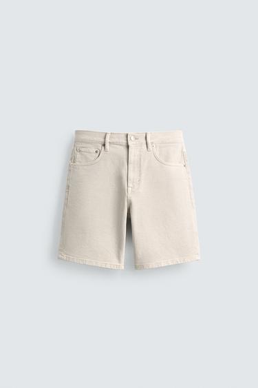 ДЖИНСОВЫЕ ШОРТЫ REGULAR FIT — ЭКРЮ от Zara