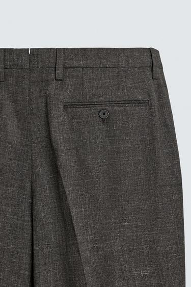 REGULAR FIT TEXTURED SUIT TROUSERS - Dark brown by Zara - Image 7