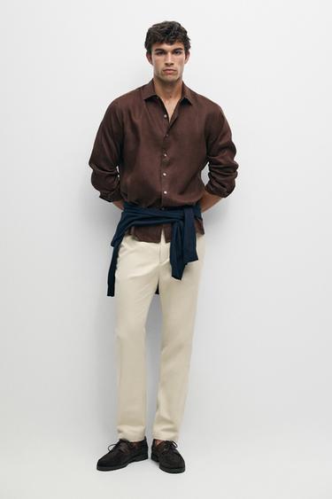 Cotton blend jogger fit pants — Beige 1