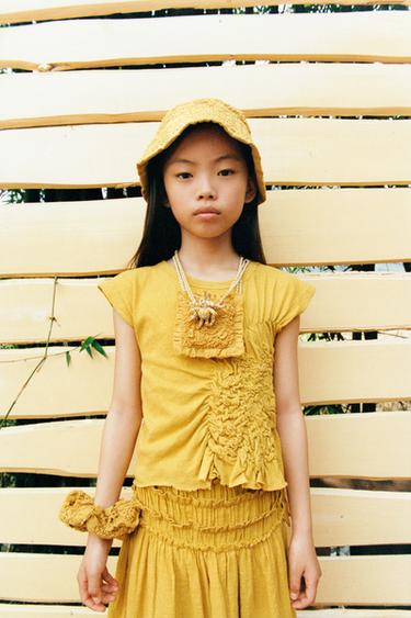 VOLUMINOUS TEXTURED SCRUNCHIE X FANGLU LIN - Mustard by Zara - Image 0