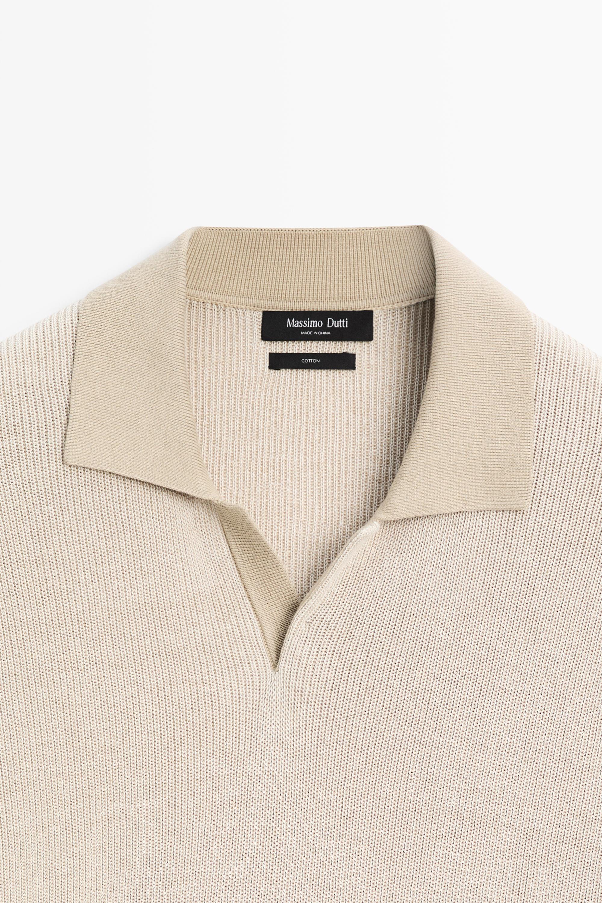 100% Cotton knit polo sweater