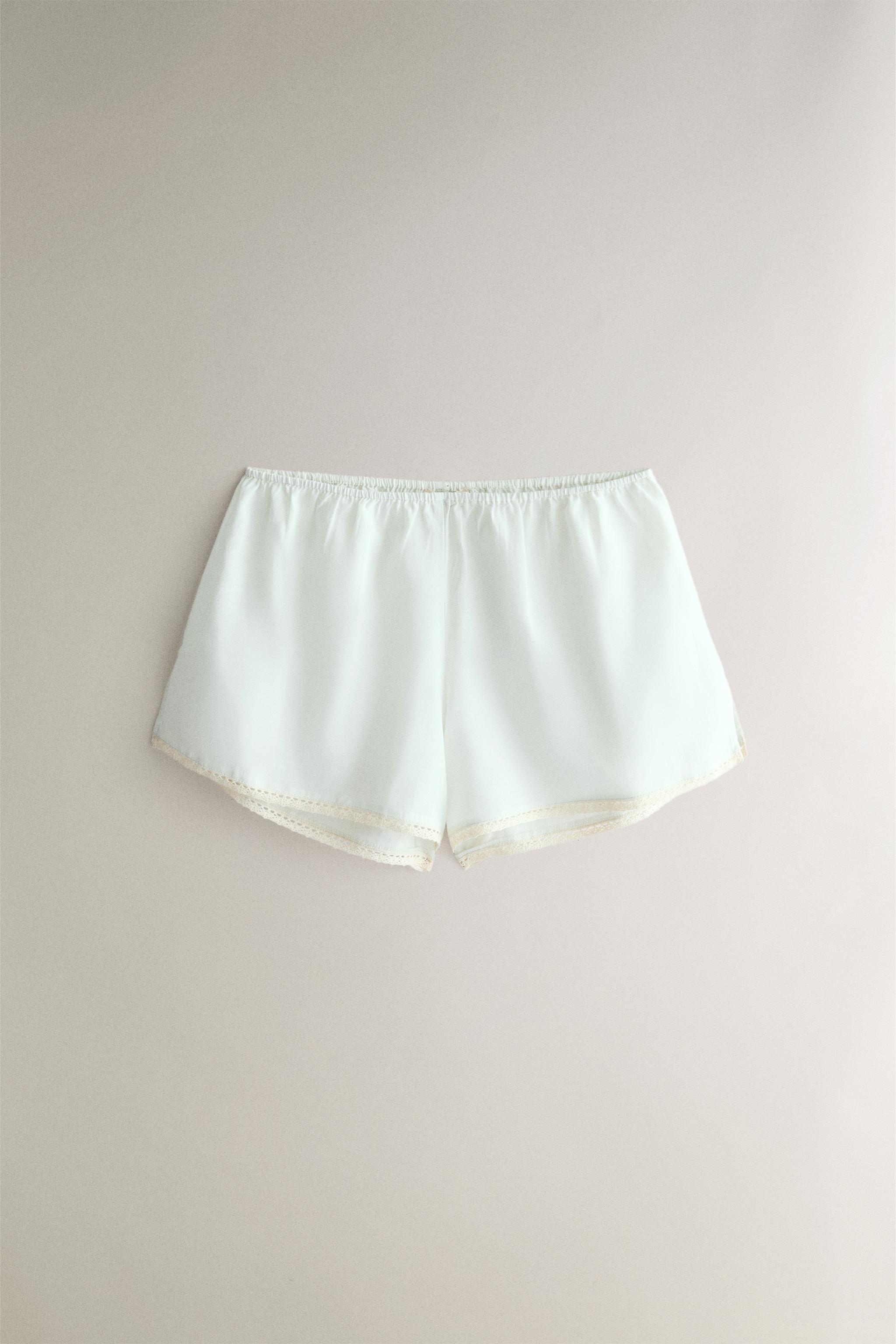 Женские шорты Zara COTTON LACE SHORTS
