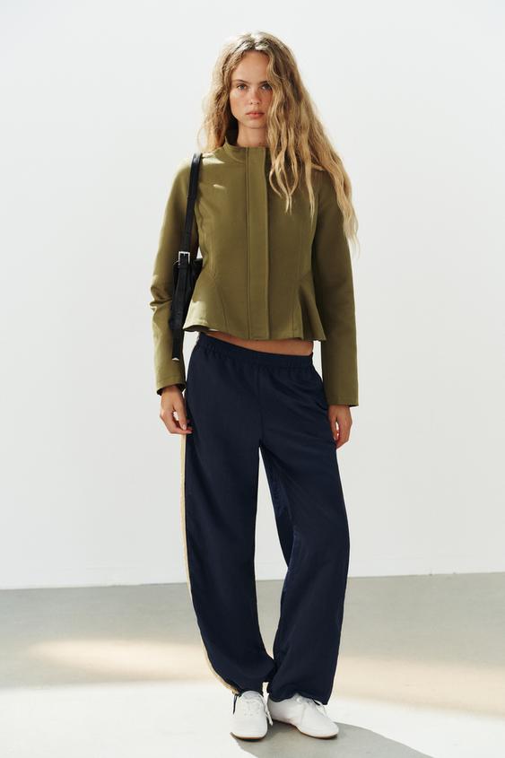FITTED PEPLUM JACKET - Khaki by Zara - Image 0