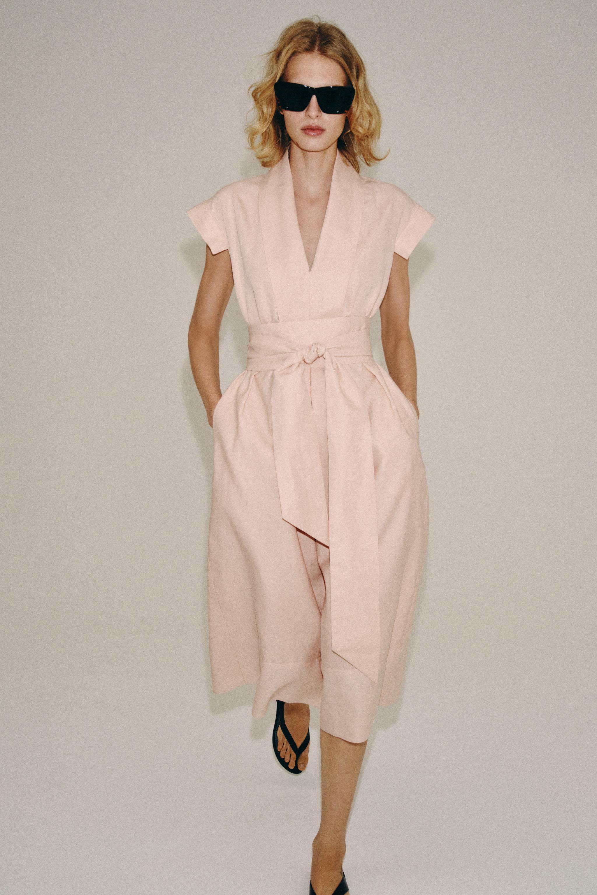 Женские платья Zara ZW COLLECTION BELTED SHIRT DRESS — фото 2