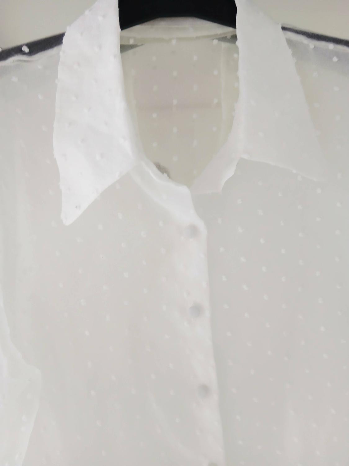 SEMI-SHEER DOTTED MESH BLOUSE - Image 3