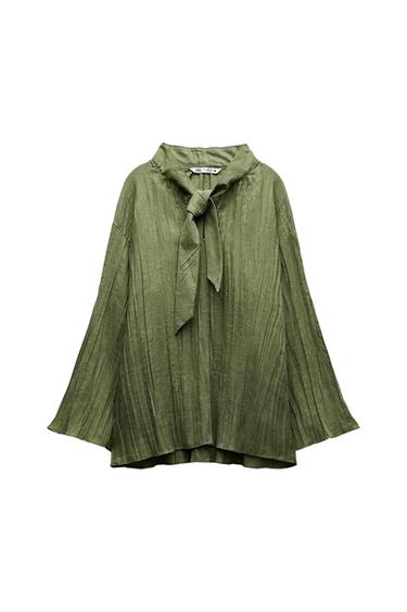 ZW COLLECTION CREASED LINEN BLEND BLOUSE