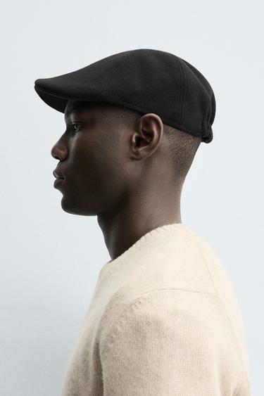 BÉRET EN FLANELLE - Noir de Zara - Image 1