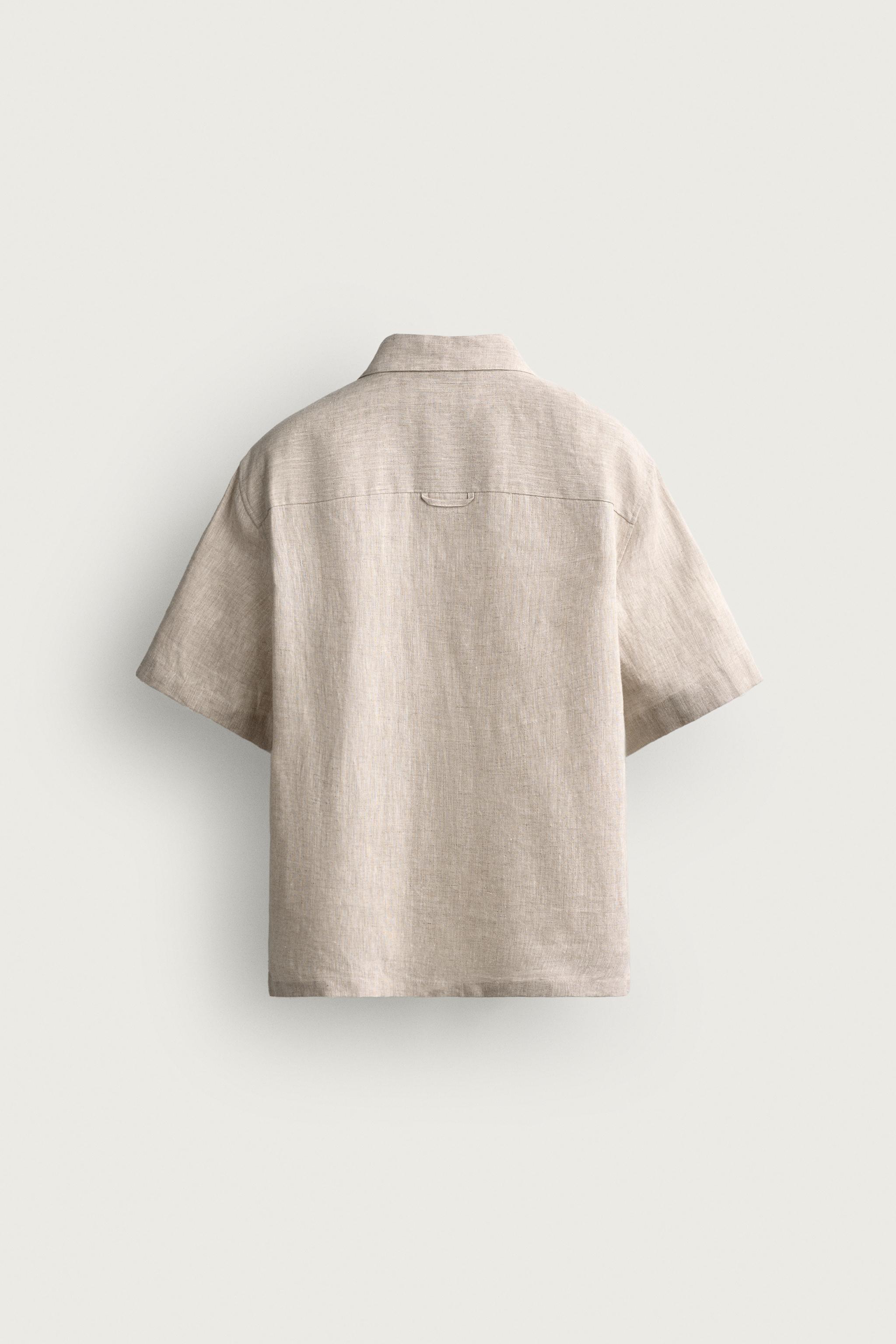 100% LINEN RELAXED FIT SHIRT - Light beige | ZARA Turkey