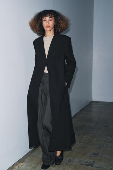معطف بقصة ضيقة بزر ZW COLLECTION - أسود by Zara - Image 0