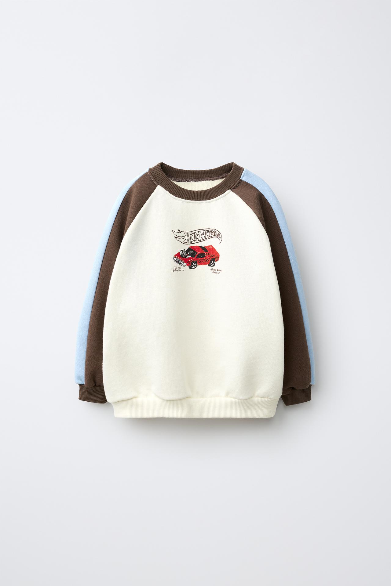 HOT WHEELS MATTEL © RAGLAN SWEATSHIRT — Ecru