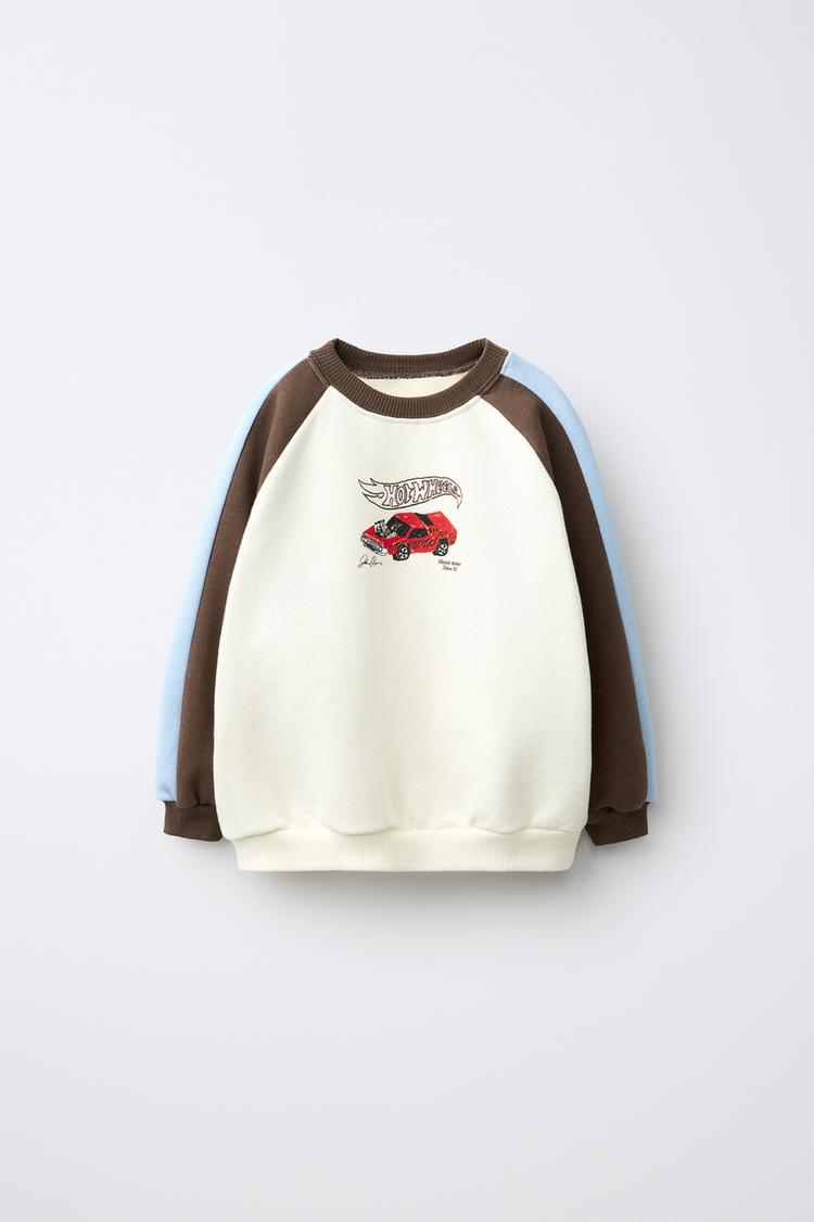 HOT WHEELS MATTEL © RAGLAN SWEATSHIRT — Ecru