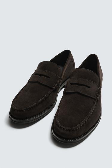 MOCASSINS EN CUIR AVEC MASQUE - Marron de Zara - Image 4