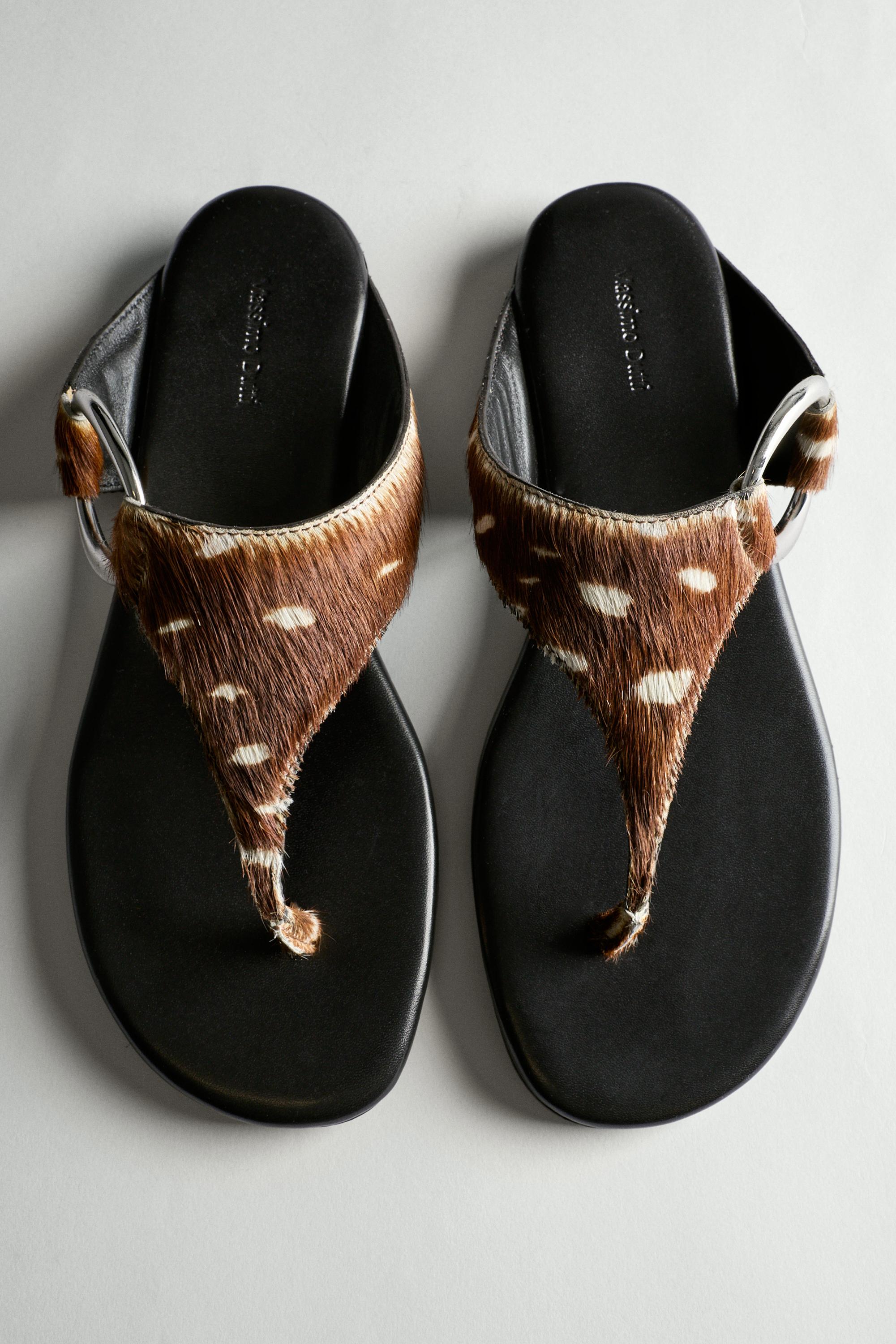 Printed flat slider sandals — Multi-color