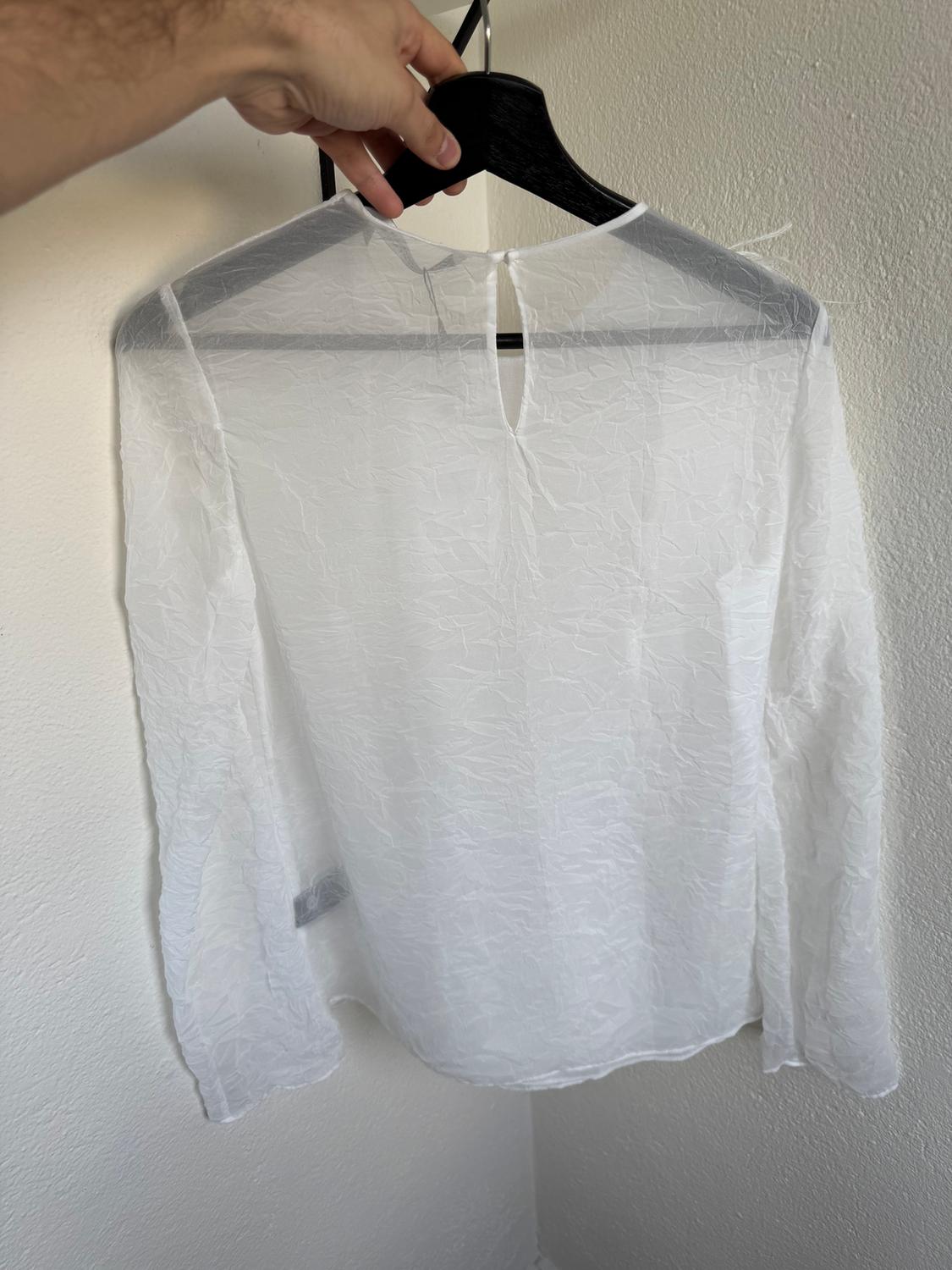 ZW COLLECTION CREASED-EFFECT SHIRT WITH FEATHERS - Image 5