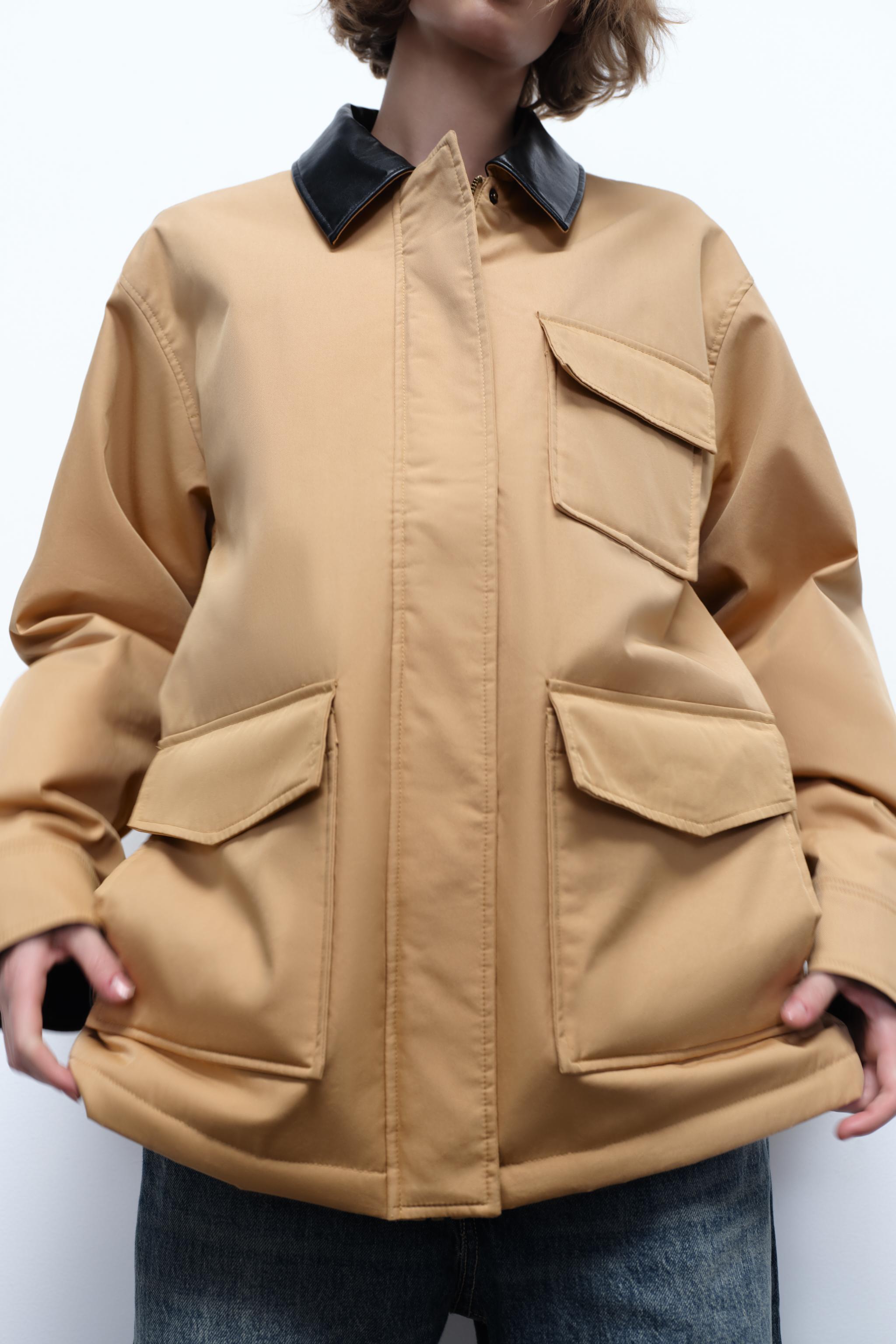 Zara contrast puffer clearance jacket