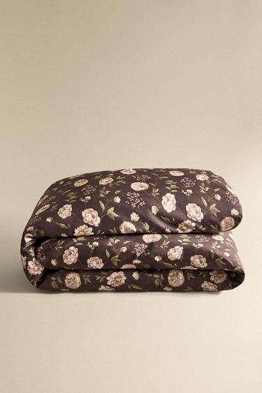 FLORAL PRINT DUVET COVER - Brown by Zara - Image 4