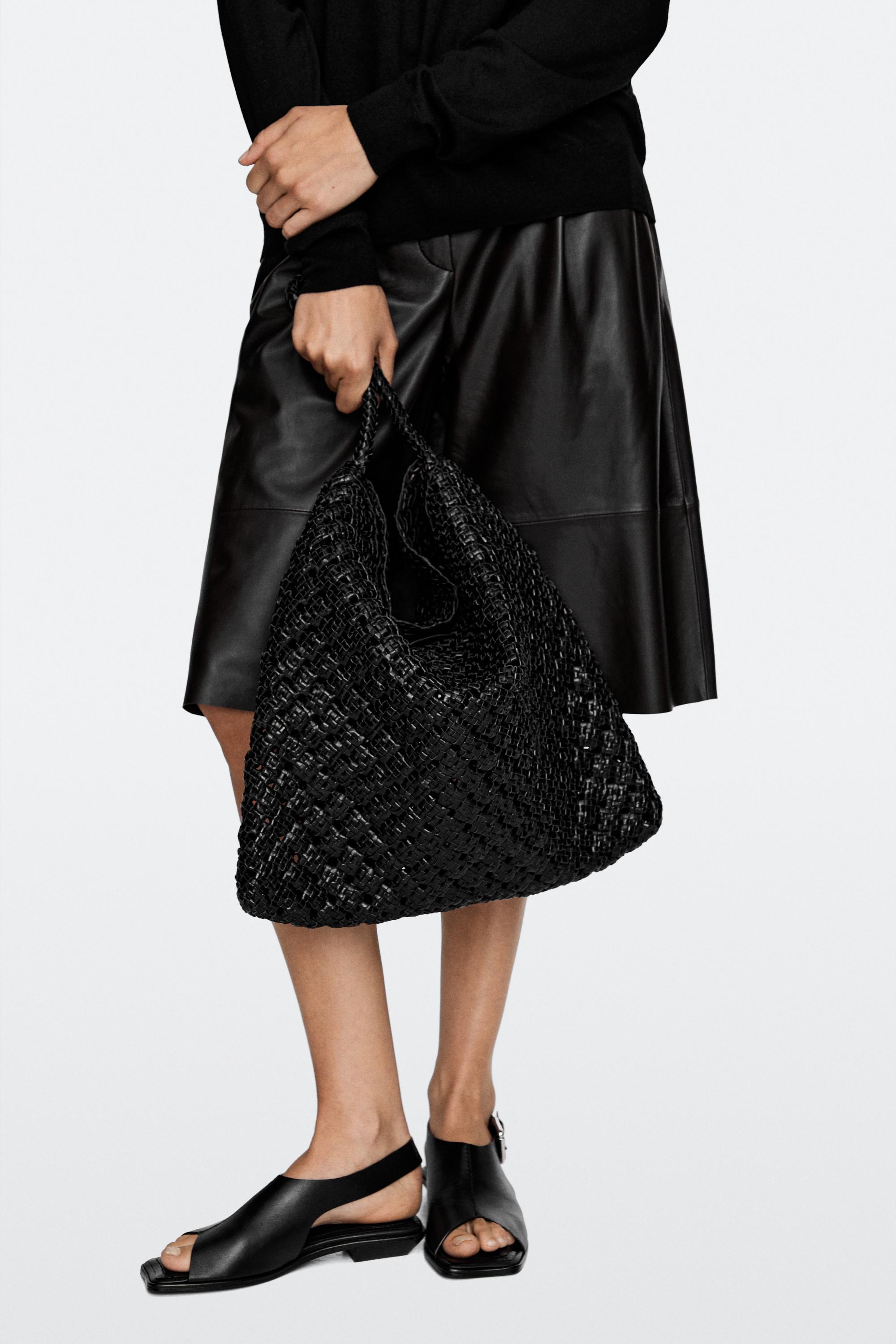 Braided nappa leather bag