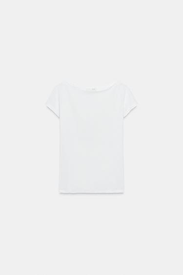 SHORT SLEEVE T-SHIRT - Ecru by Zara