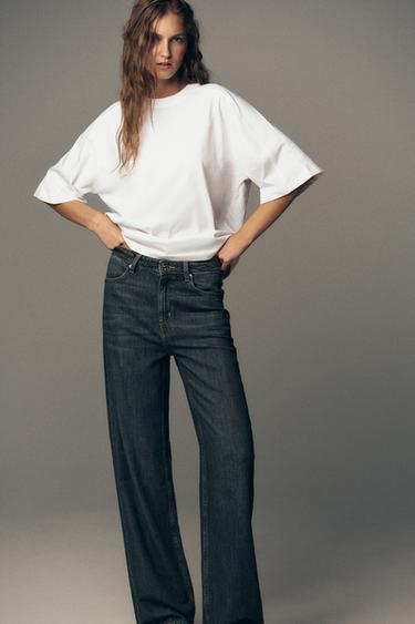 ФУТБОЛКА BOXY FIT С ЭТИКЕТКОЙ — БЕЛЫЙ от Zara