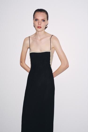 ROBE COMBINÉE CROCHET - Noir de Zara - Image 1