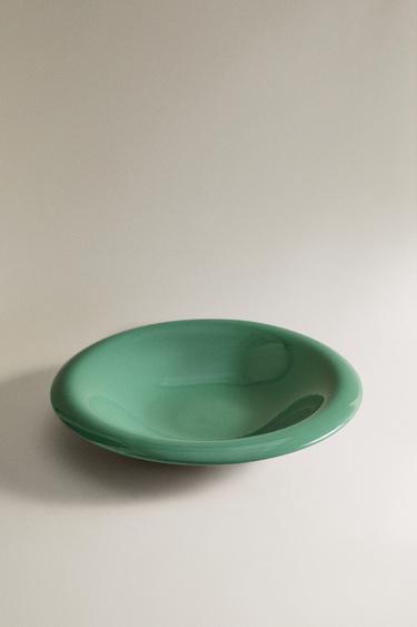 ASSIETTE CREUSE GRÈS ÉMAILLÉ - Vert de Zara - Image 1
