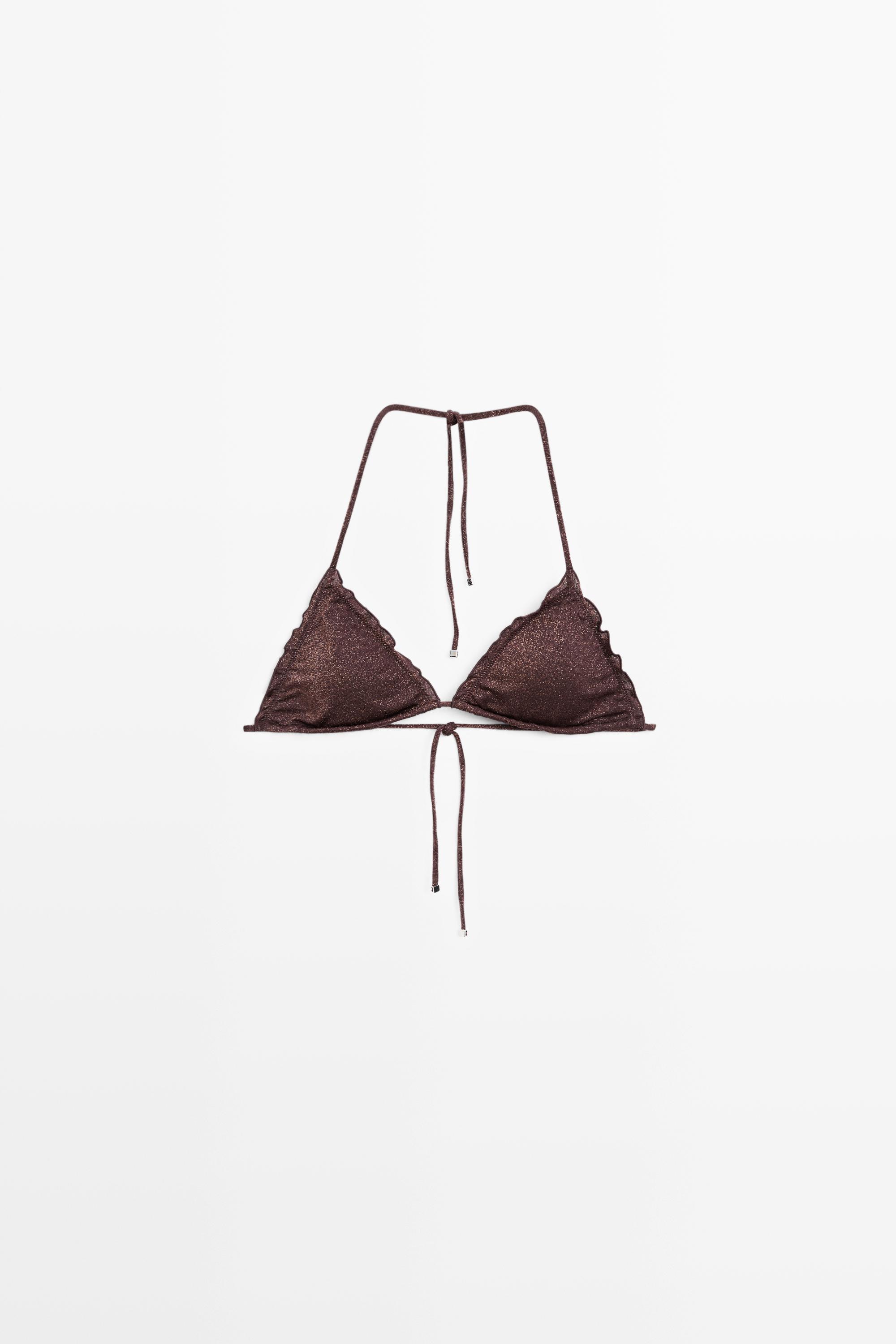 Haut de bikini volanté brillant