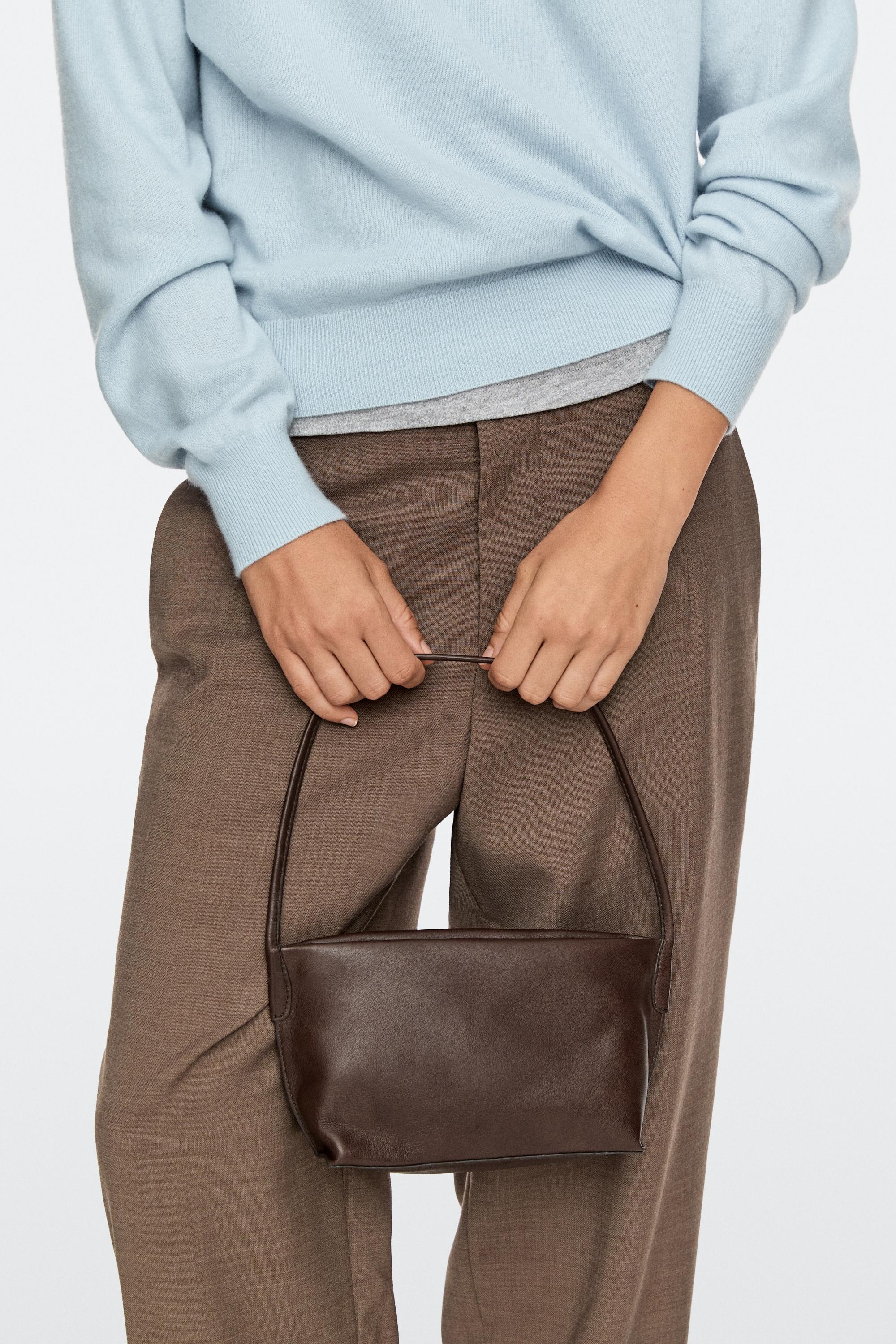 Sac porté épaule mini en cuir nappa