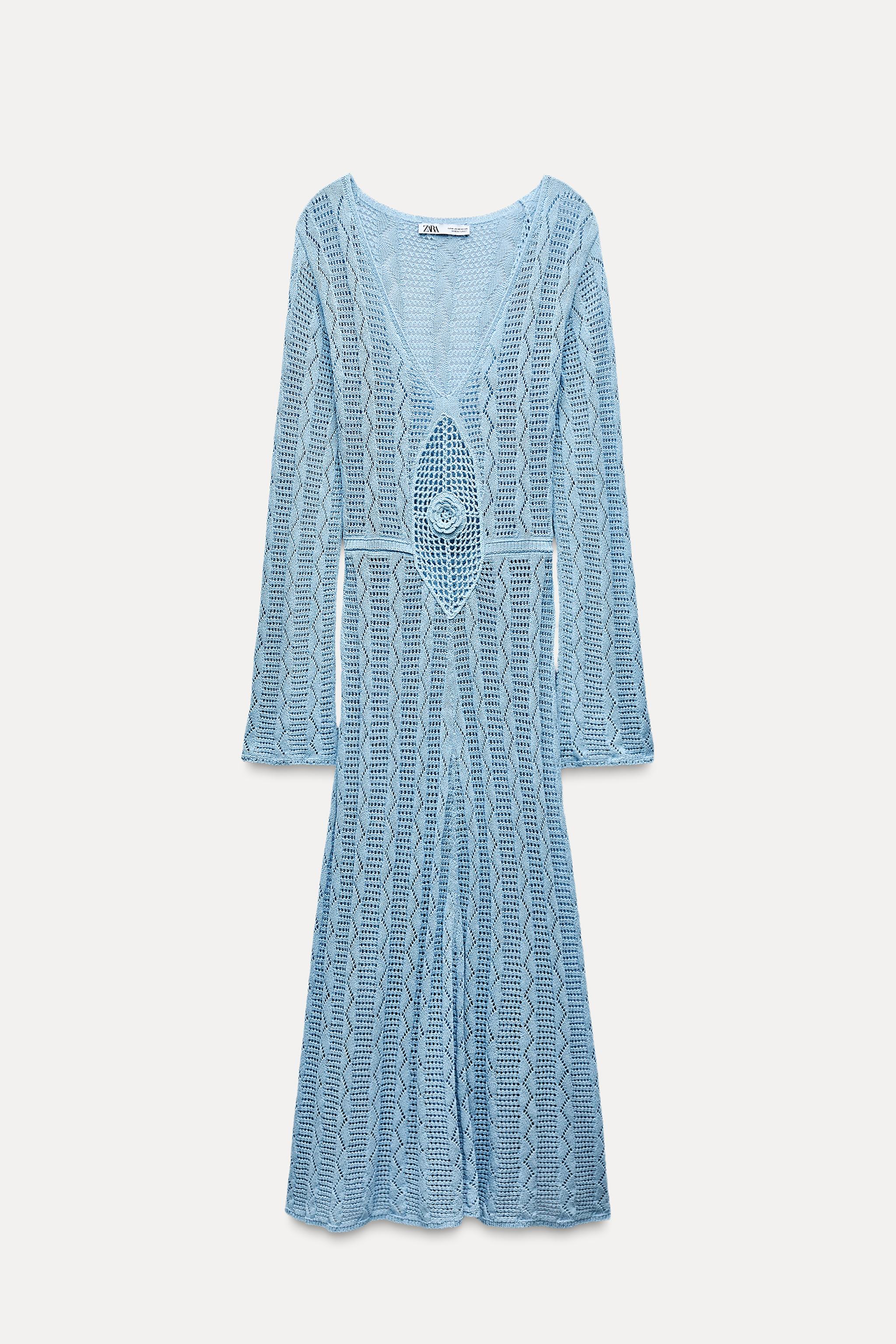 POINTELLE KNIT DRESS - Light blue | ZARA United States