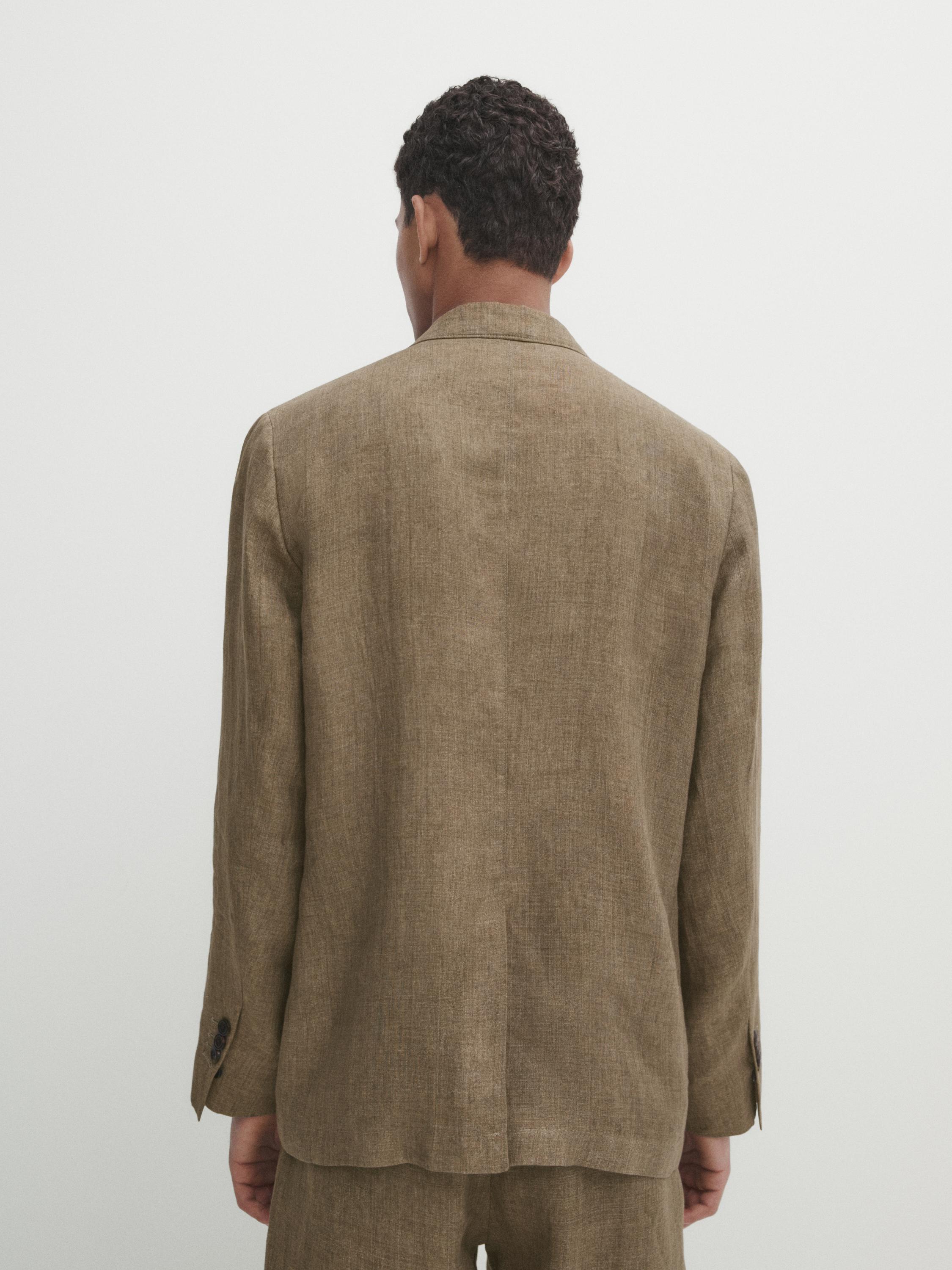 100% linen suit blazer - Beige | ZARA Canada