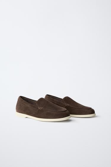 LEATHER DECK SHOES — Brown 2