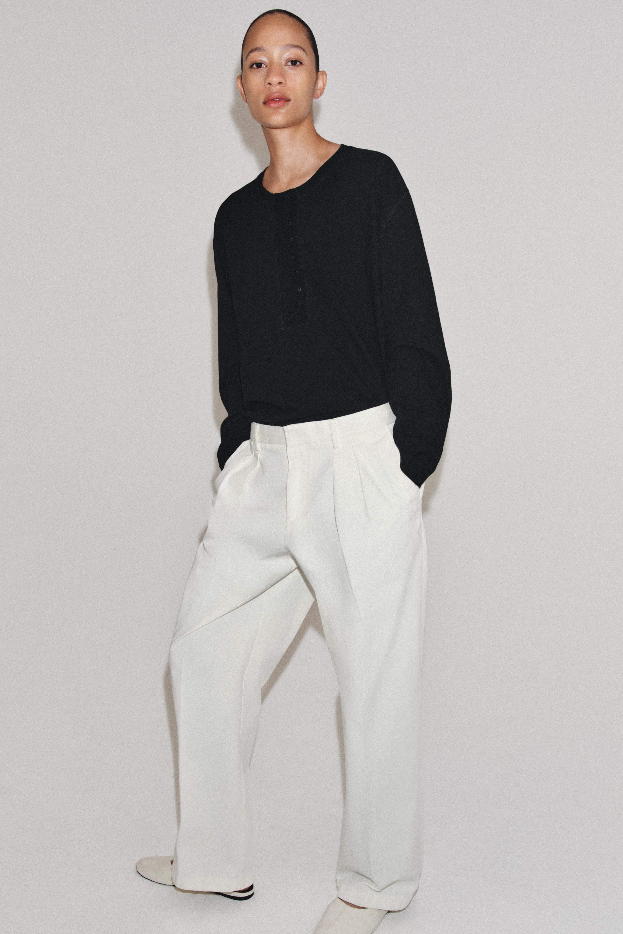 LINEN BLEND HENLEY SHIRT