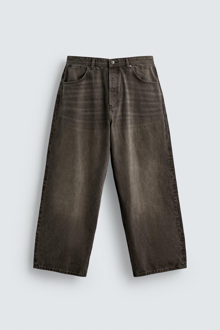 バギーワイドフィットデニムパンツ - ブラウン | ZARA Japan / 日本