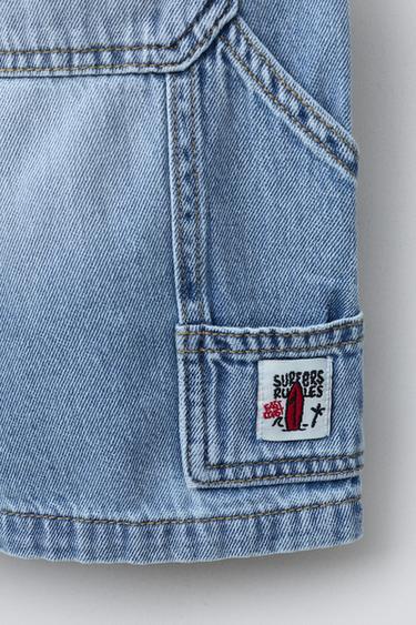 BERMUDA EN DENIM BAGGY CARPENTER - Bleu de Zara - Image 3