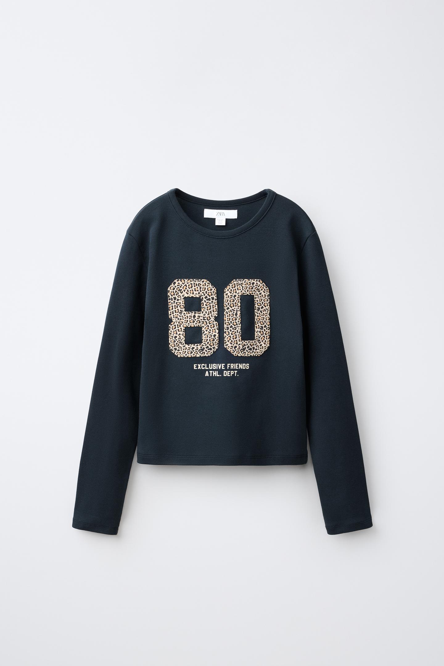 Детская футболка Zara Animal Print Patch, цвет: Антрацитовый серый