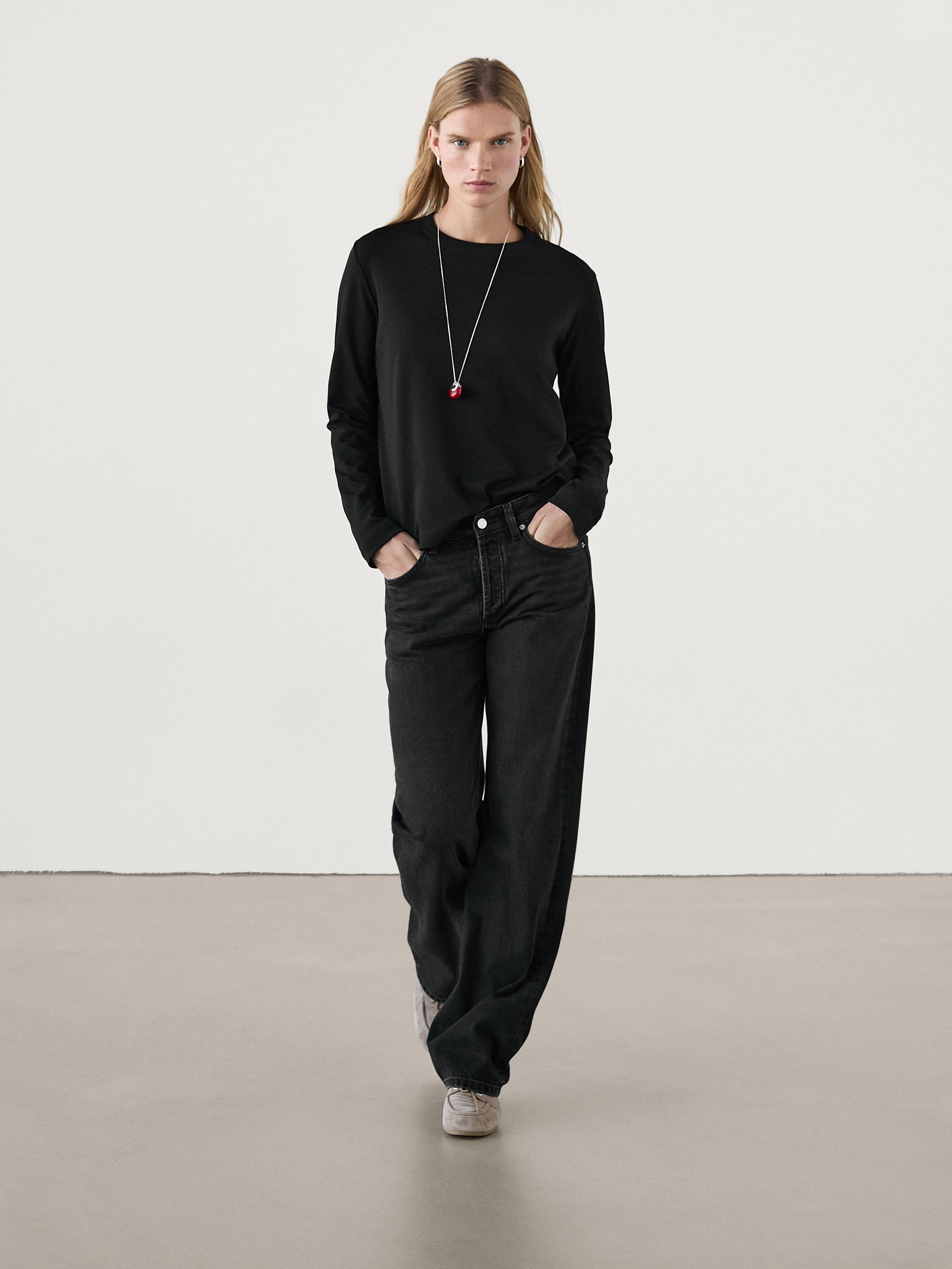 100% cotton interlock long sleeve T-shirt