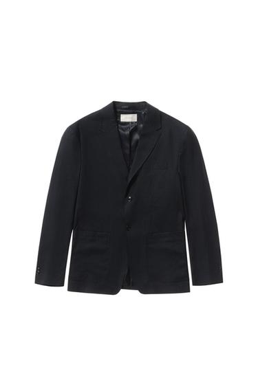 BLAZER TRAJE 100% LINO - Marino de Zara