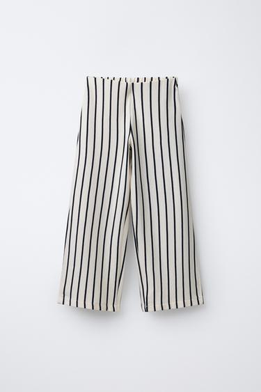 Zara STRIPED PANTS - Blue